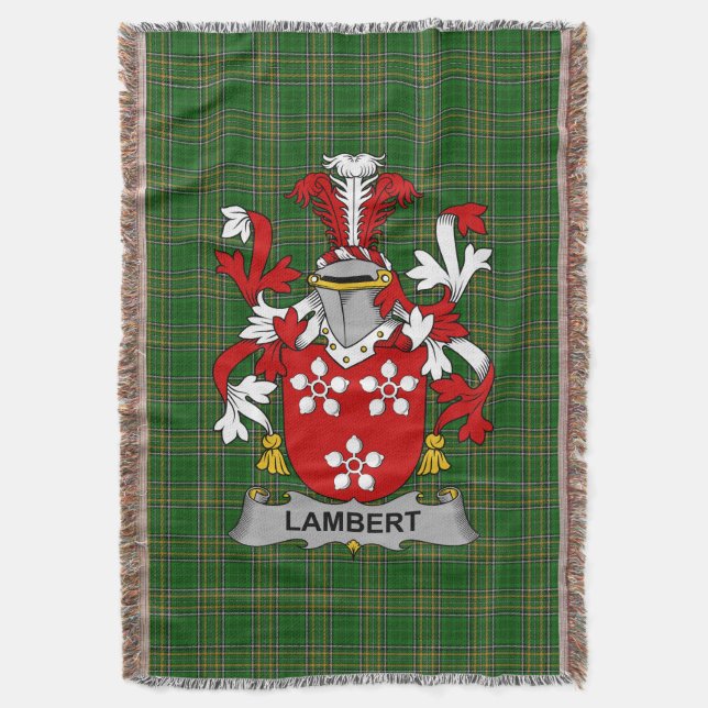 Irish Lambert Coat of Arms Familienwappen Irland Decke (Vorderseite Vertikal)