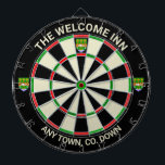 Irish Landkreis Down Ireland Dartboard Dartscheibe<br><div class="desc">Ideal für Bar, Pub, Hotel oder sogar Ihre eigene Zuhause in Landkreis Down, Irland. Es würde überall auf der Welt als Erinnerung dieses wunderschönen irischen Landkreises auch gut aussehen. Dieses Dartboard trägt das offizielle Landkreis Wappen auf dem Single zwanzig und auf jeder Seite. Ändern Sie den Text oben und unten...</div>