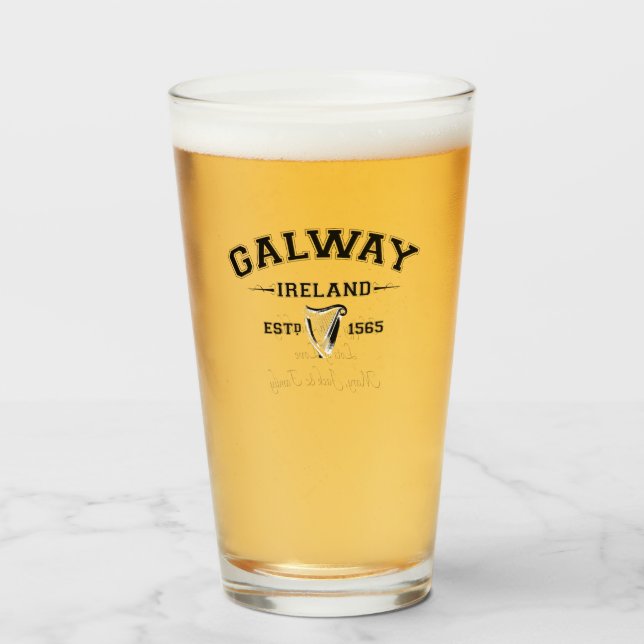 Irish Landkreis Galway Ireland Personalisiert Text Glas (Vorne (Gefüllt))