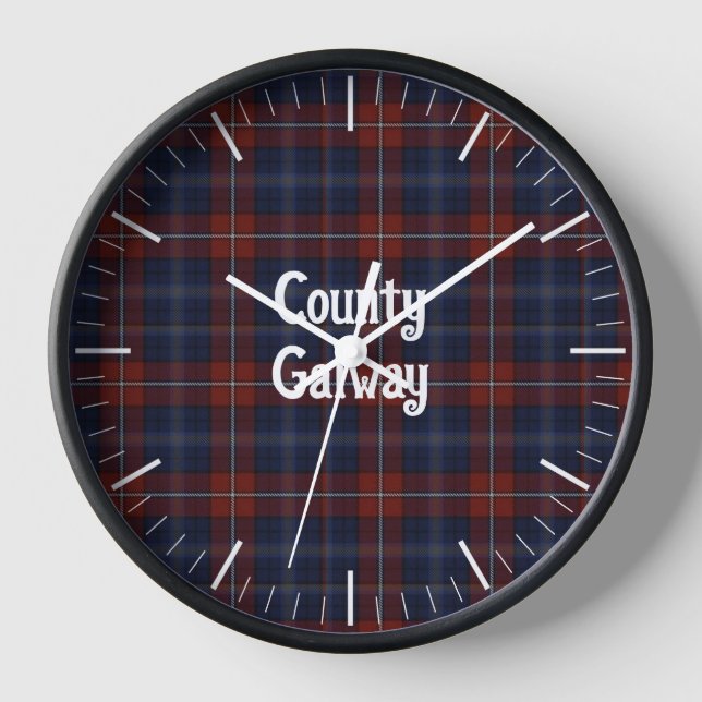 Irish Landkreis Galway Tartan Uhr (Vorderseite)