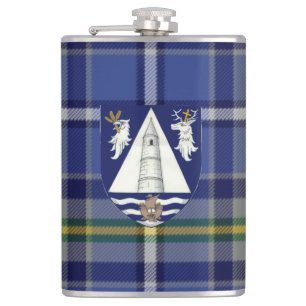 Irish Landkreis Waterford Tartan & Wappen Flachmann