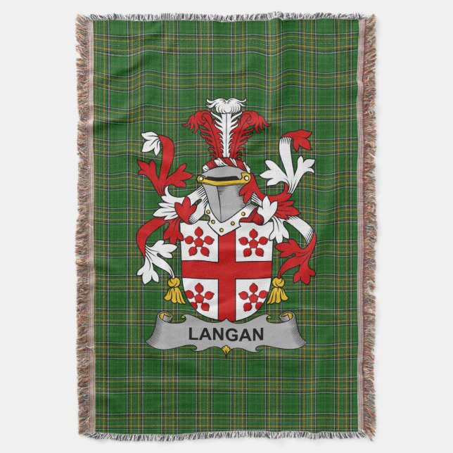 Irish Langan oder O_Longan Coat of Arms Family Cre Decke (Vorderseite Vertikal)