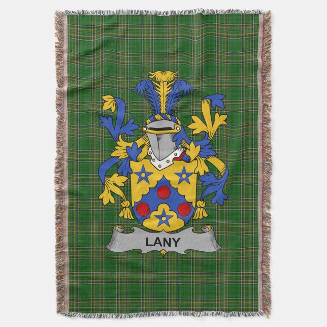 Irish Lany oder Laney Coat of Arms Familienwappen  Decke (Vorderseite Vertikal)