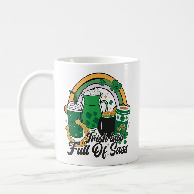 Irish Lass Full of Sass - Cheeky St. Patrick's Day Kaffeetasse (Links)