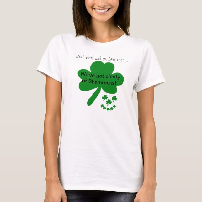 Irish Lass Kleeblatts Spaß T - Shirt (Vorderseite)