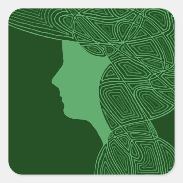 Irish Lass Quadratischer Aufkleber (Vorderseite)