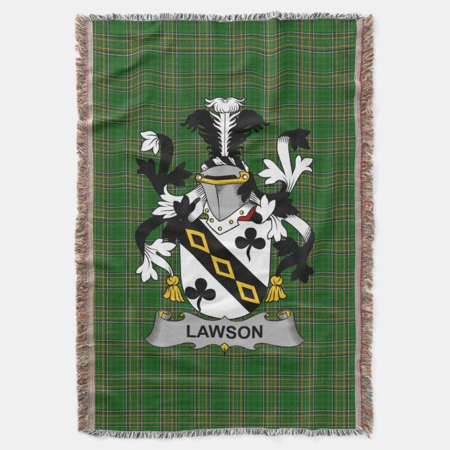 Irish Lawson Coat of Arms Familienwappen Irland Decke (Vorderseite Vertikal)