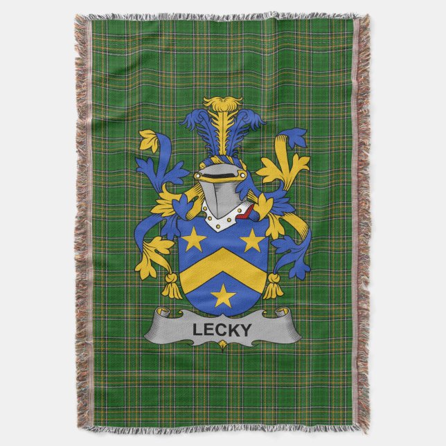Irish Lecky oder Lackey Coat of Arms Familienwappe Decke (Vorderseite Vertikal)