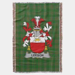 Irish Leeson Coat of Arms Familienwappen Irland Decke