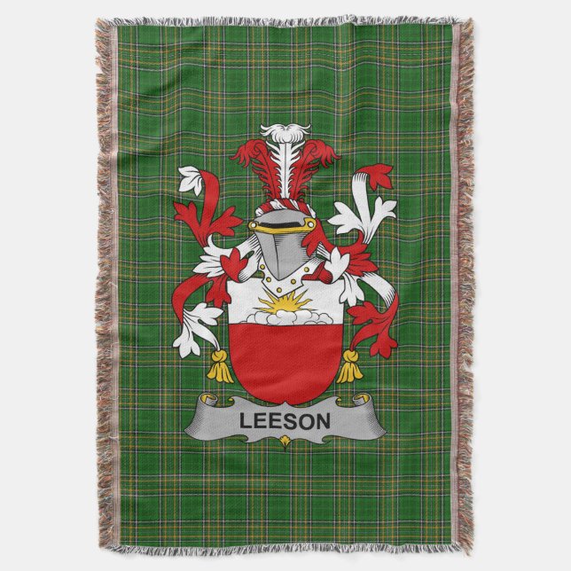 Irish Leeson Coat of Arms Familienwappen Irland Decke (Vorderseite Vertikal)