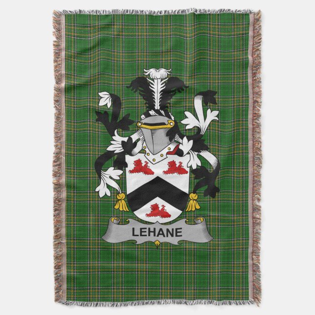 Irish Lehane oder O_Lehane Coat of Arms Family Cre Decke (Vorderseite Vertikal)