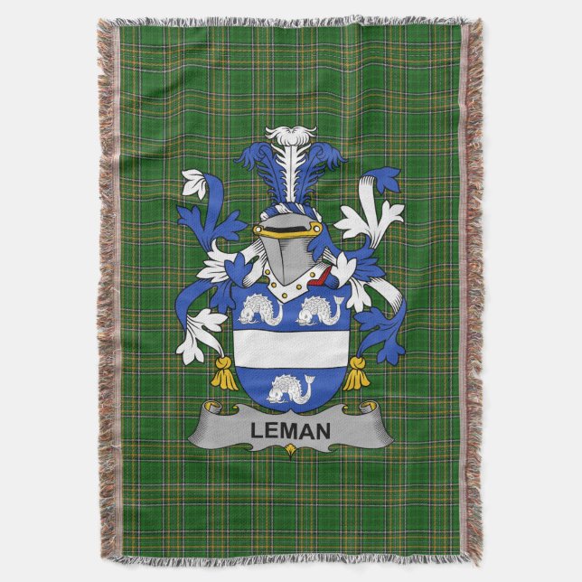 Irish Leman oder Lemon Coat of Arms Familienwappen Decke (Vorderseite Vertikal)