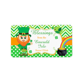Irish Leprechaun Blessing St Patrick's Day Adressaufkleber
