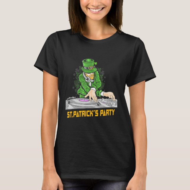 Irish Leprechaun Dj Saint Patrick's Day Party T-Shirt (Vorderseite)