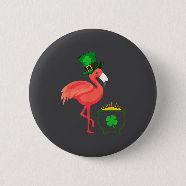 Irish Leprechaun Flamingo St Patricks Day  Button (Vorderseite)