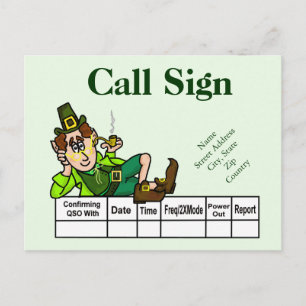 Irish Leprechaun Ham Radio QSL Karte Customize It!