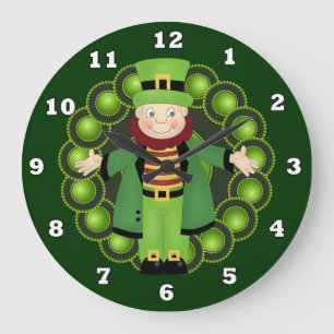 Irish Leprechaun Holiday Wanduhr