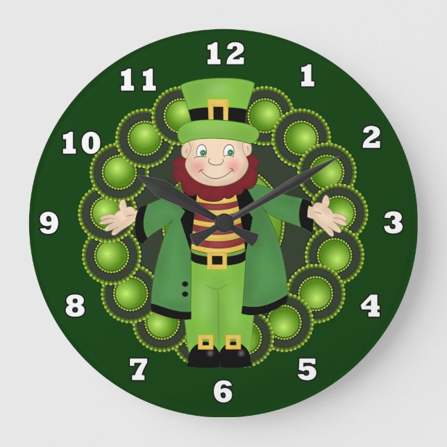 Irish Leprechaun Holiday Wanduhr (Vorderseite)
