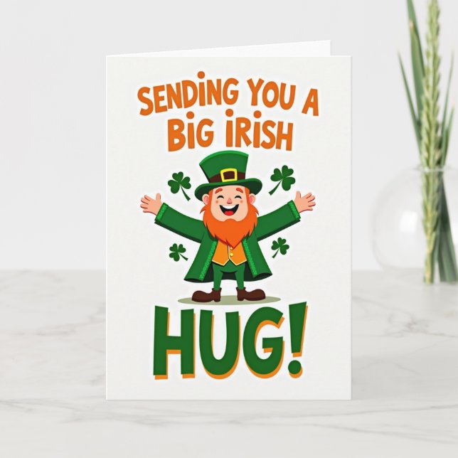 Irish Leprechaun Hugs St Patricks Card Karte (Vorderseite)