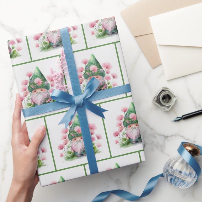 Irish Leprechaun in Garden Geschenkpapier (Schenken)