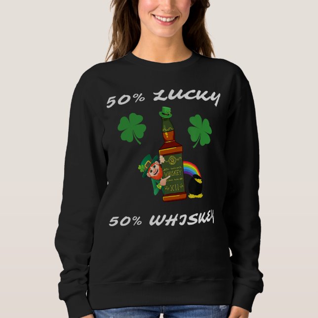 Irish Leprechaun Lucky Charm Whiskey Rainbow Pot O Sweatshirt (Vorderseite)