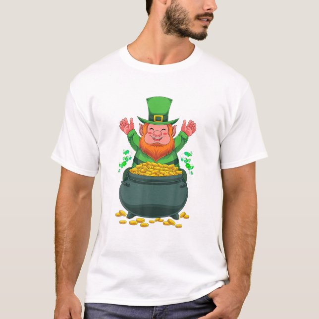 Irish Leprechaun Pot of Gold Ireland St Patricks D T-Shirt (Vorderseite)
