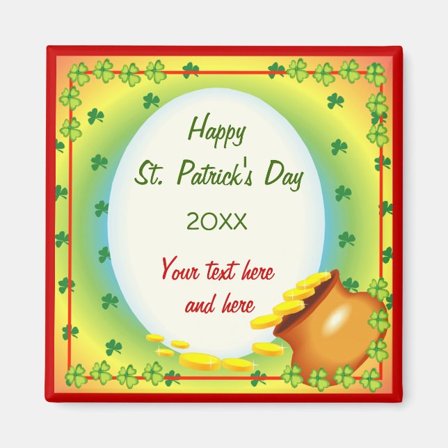 Irish Leprechaun Pot of Gold Magnet (Vorne)