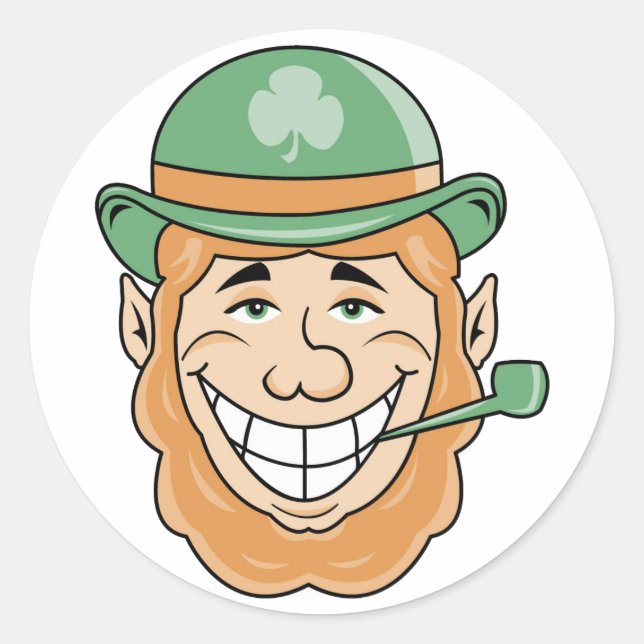 Irish Leprechaun Runder Aufkleber (Vorderseite)