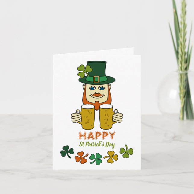 Irish Leprechaun, St Patrick's Day Karte (Vorderseite)
