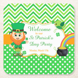Irish Leprechaun St Patrick's Day Party Rechteckiger Pappuntersetzer
