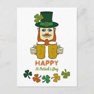 Irish Leprechaun, St Patrick's Day Postkarte