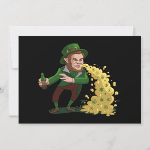 Irish Leprechaun Tossing Lucky Cookies Funny Einladung