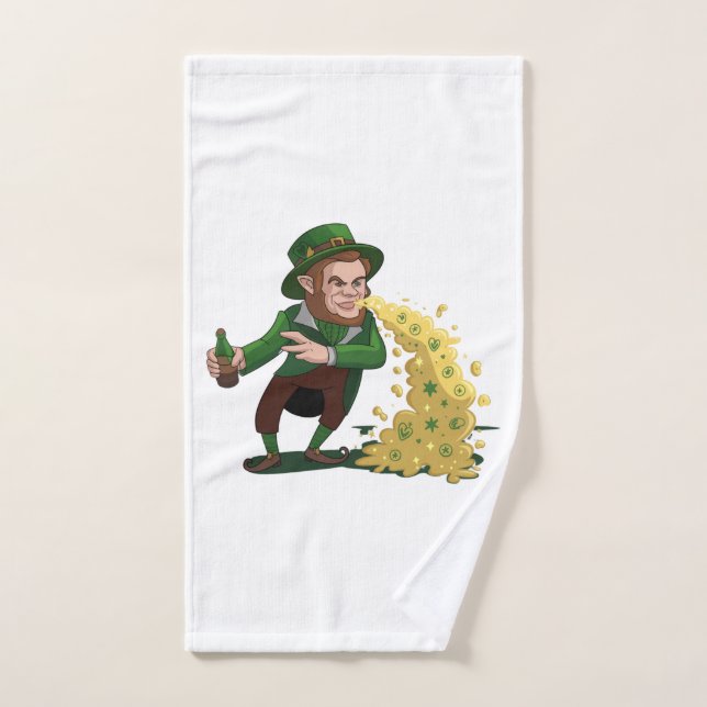 Irish Leprechaun Tossing Lucky Cookies Funny Handtuch (Handtuch)