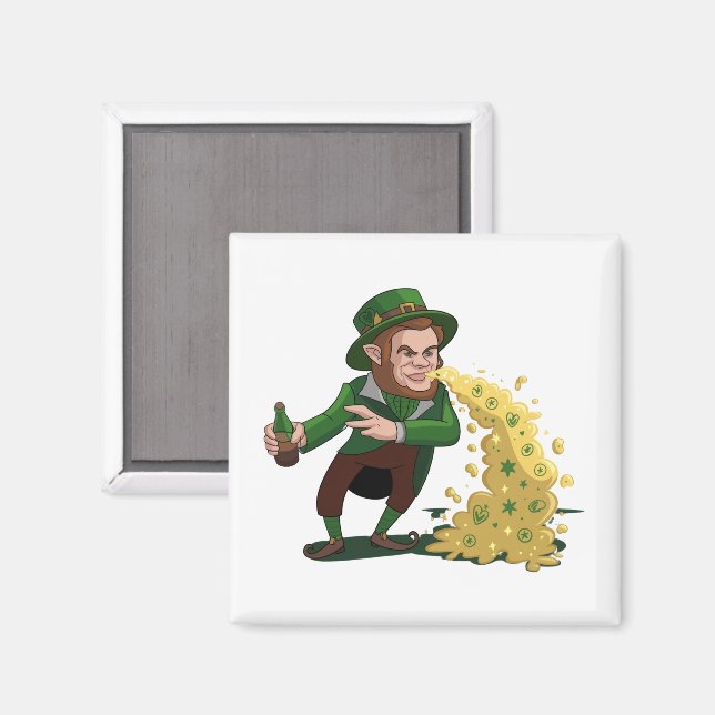 Irish Leprechaun Tossing Lucky Cookies Funny Magnet (Vorderseite/Rückseite)