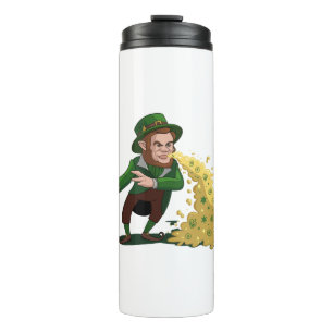 Irish Leprechaun Tossing Lucky Cookies Funny Thermosbecher