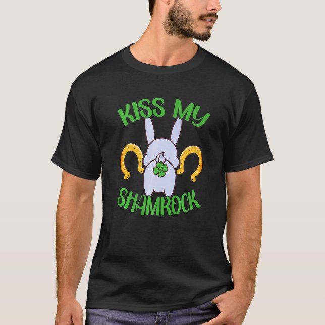 Irish Leprechauns Bunny with Silk Kleeblatts St Pa T-Shirt (Vorderseite)