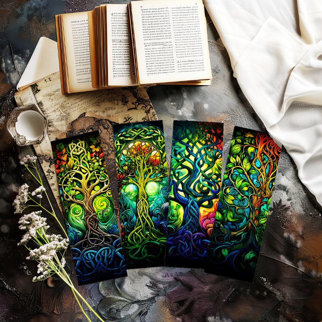 Irish Lesezeichens, Celtic Tree of Life Lesezeiche (collection of tree of life bookmarks you cut out)