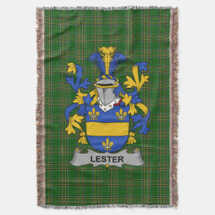 Irish Lester oder McAlester Coat of Arms Family Cr Decke