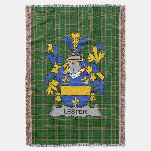 Irish Lester oder McAlester Coat of Arms Family Cr Decke (Vorderseite Vertikal)
