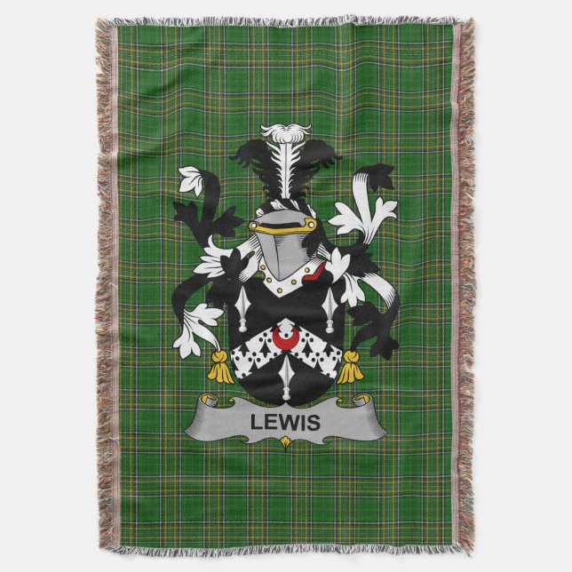 Irish Lewis Coat of Arms Familienwappen Irland Decke (Vorderseite Vertikal)