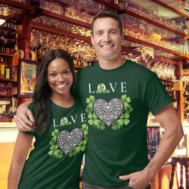 Irish LIEBE Kleeblatt & Celtic Knot T-Shirt
