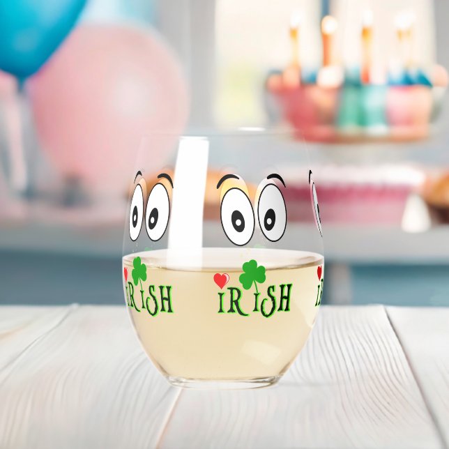 Irish Lights Clover Patricks Weinglas Ohne Stiel (Insitu (Baby Party))
