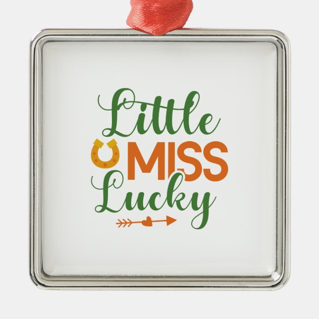 Irish Little Miss Lucky Ornament Aus Metall (Vorne)
