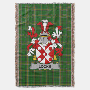 Irish Locke Coat of Arms Familienwappen Irland Decke