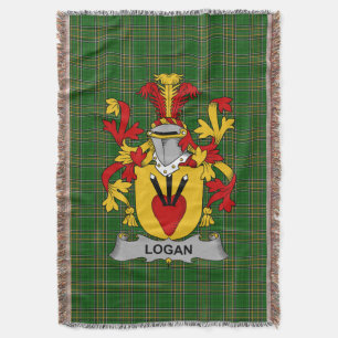 Irish Logan Coat of Arms Familienwappen Irland Decke