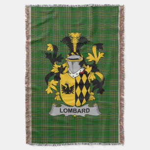 Irish Lombard Coat of Arms Familienwappen Irland Decke