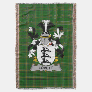 Irish Lovett Coat of Arms Familienwappen Irland Decke