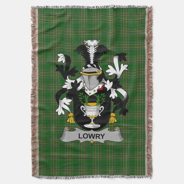 Irish Lowry or Lavery Coat of Arms Familienwappen  Decke (Vorderseite Vertikal)