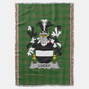 Irish Lucey oder O_Lucy Coat of Arms Familienwappe Decke