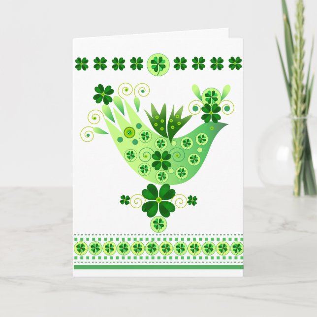Irish Luck Bird Karte (Vorderseite)
